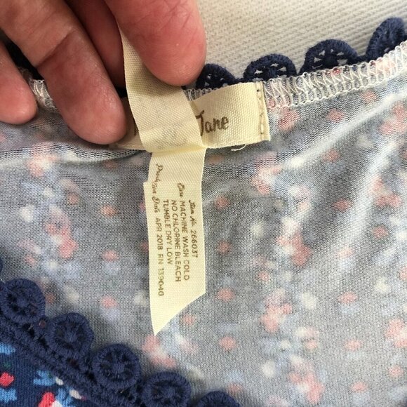 Matilda Jane Beyond the Horizon Tank Top Shirt Medium Blue Floral Racerback - Picture 10 of 10